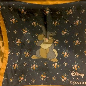 Coach X Disney Limited Thumper Rose Bouquet Print Silk Midnight Navy 89846